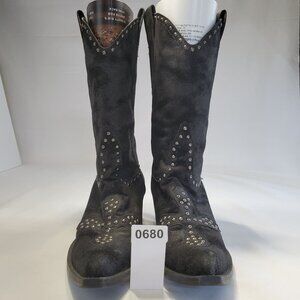 Corky’s Downtown Western Studded Cowboy Boots Size 10 Black